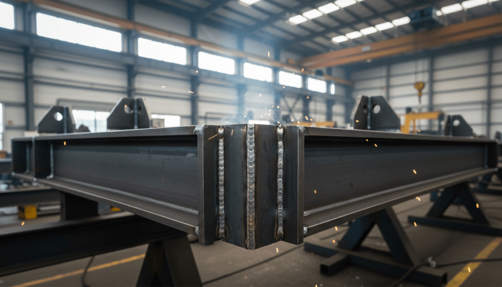 Structural steel components with reinforced weld joints used in heavy-duty truck protection systems