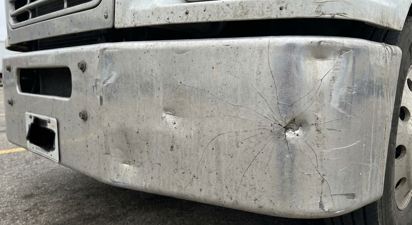 Analysis of damage on an aluminum truck bumper