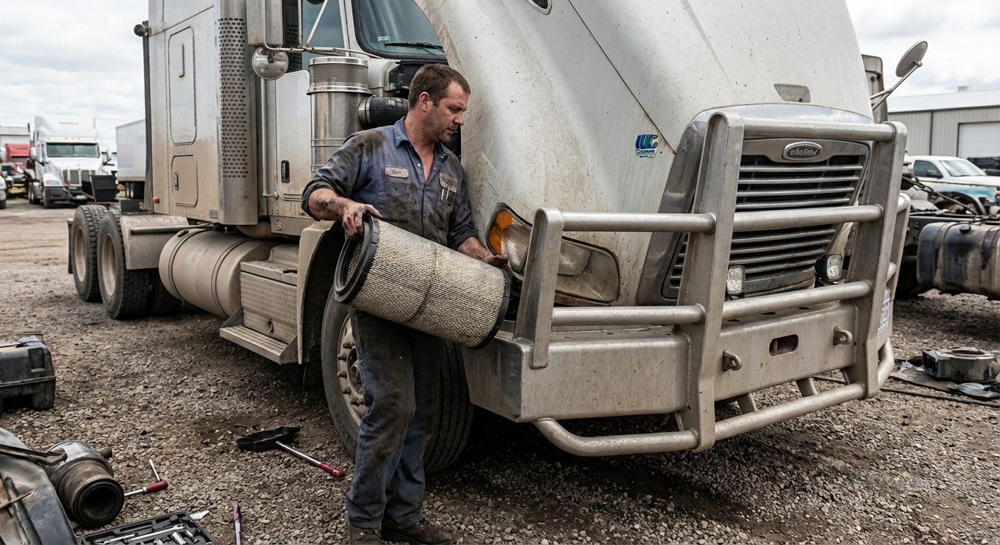 mechanic air filter truck image