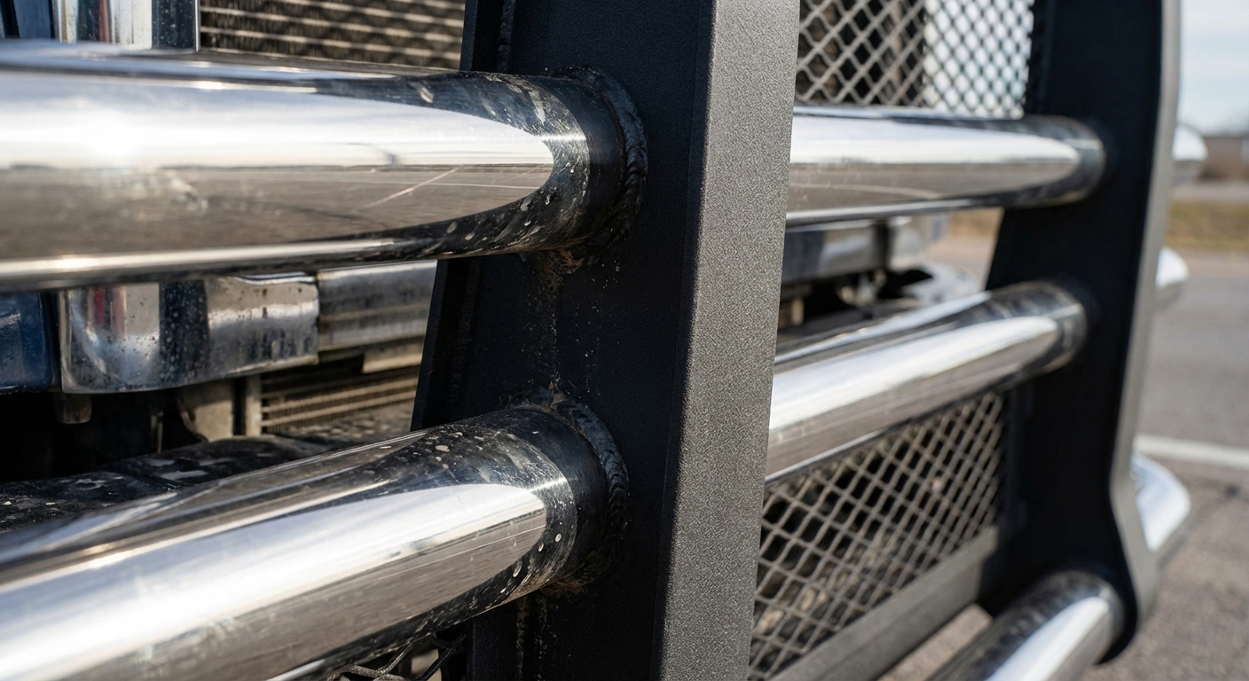 semi truck grille guard macro