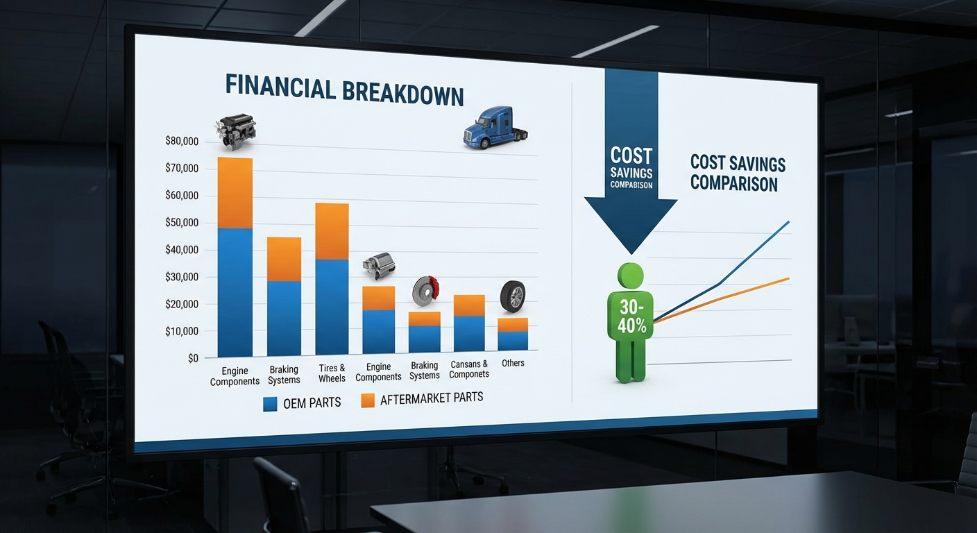 semi truck parts cost savings chart