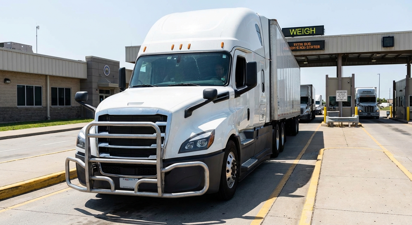 semi truck weigh station