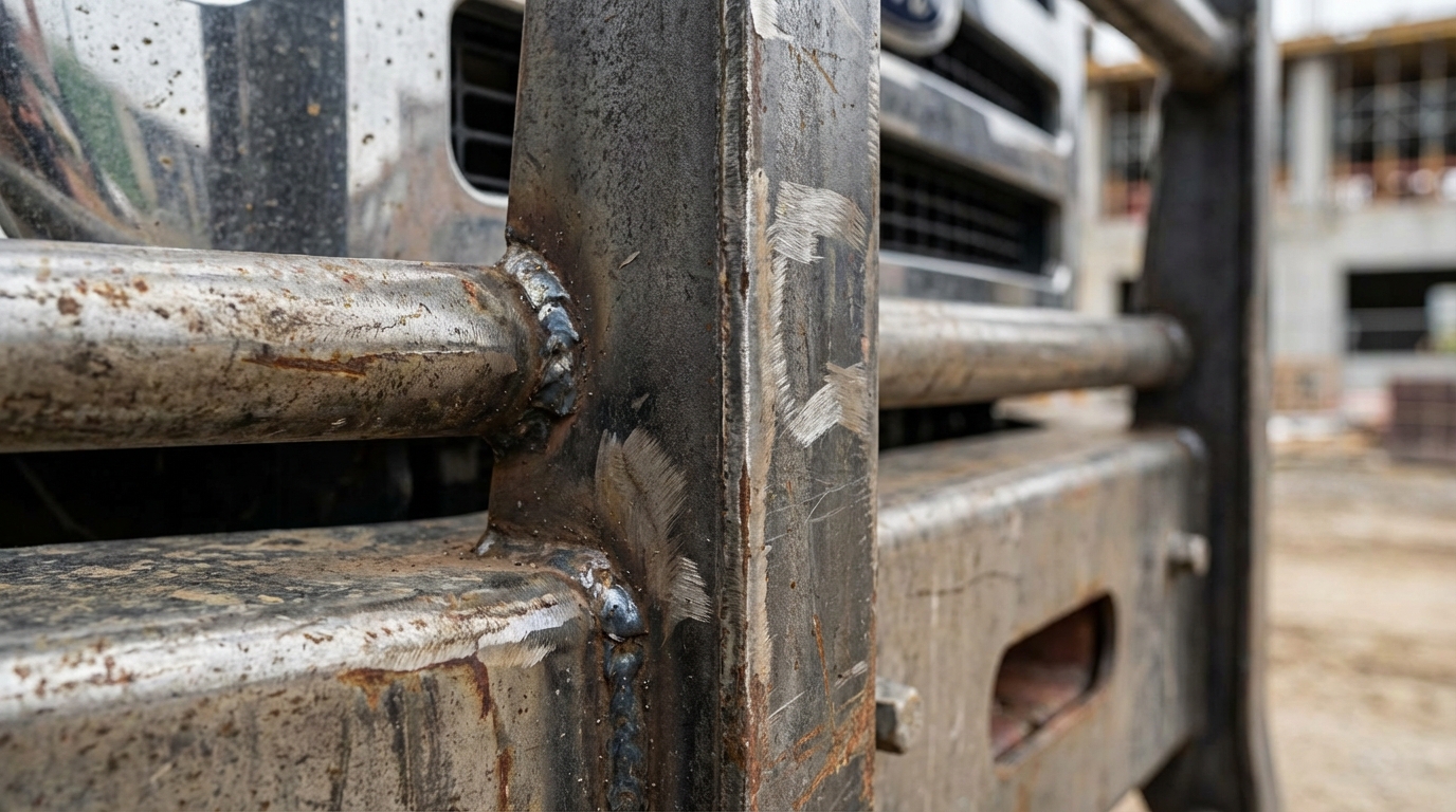 Truck bumper guard macro photography