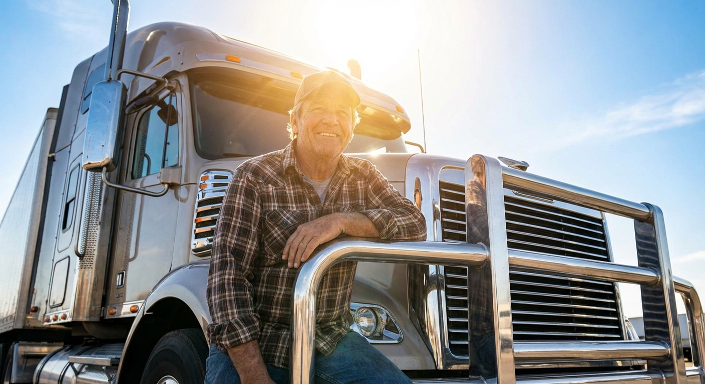 truck driver portrait heroic
