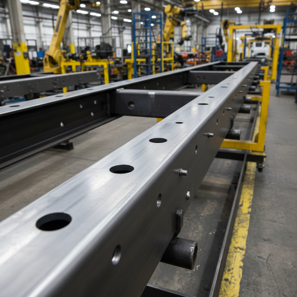 Truck frame rail closeup