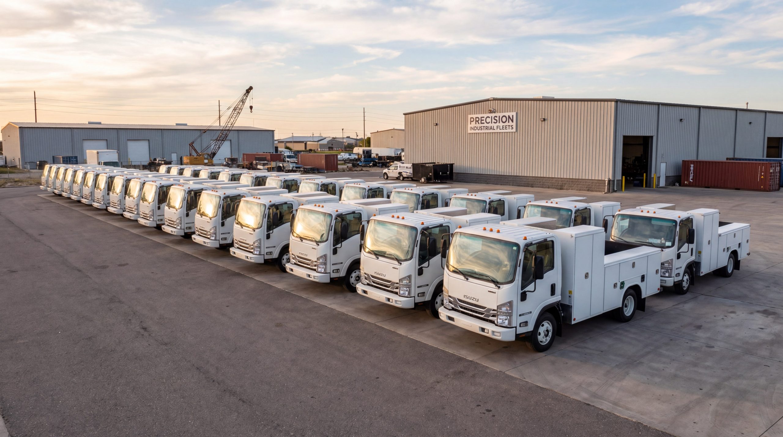 commercial truck fleet industrial yard