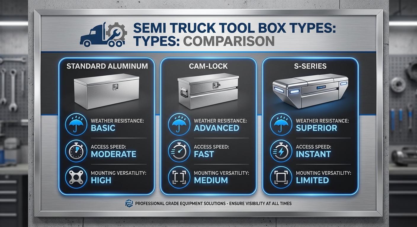 Comparison of aluminum, cam-lock, and S-series boxes