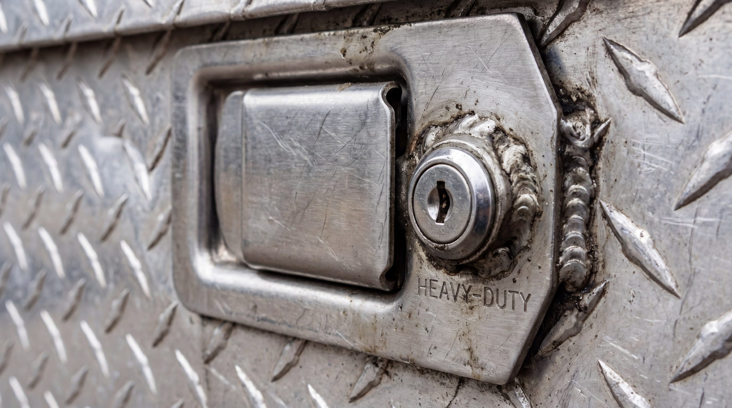 stainless steel paddle lock closeup