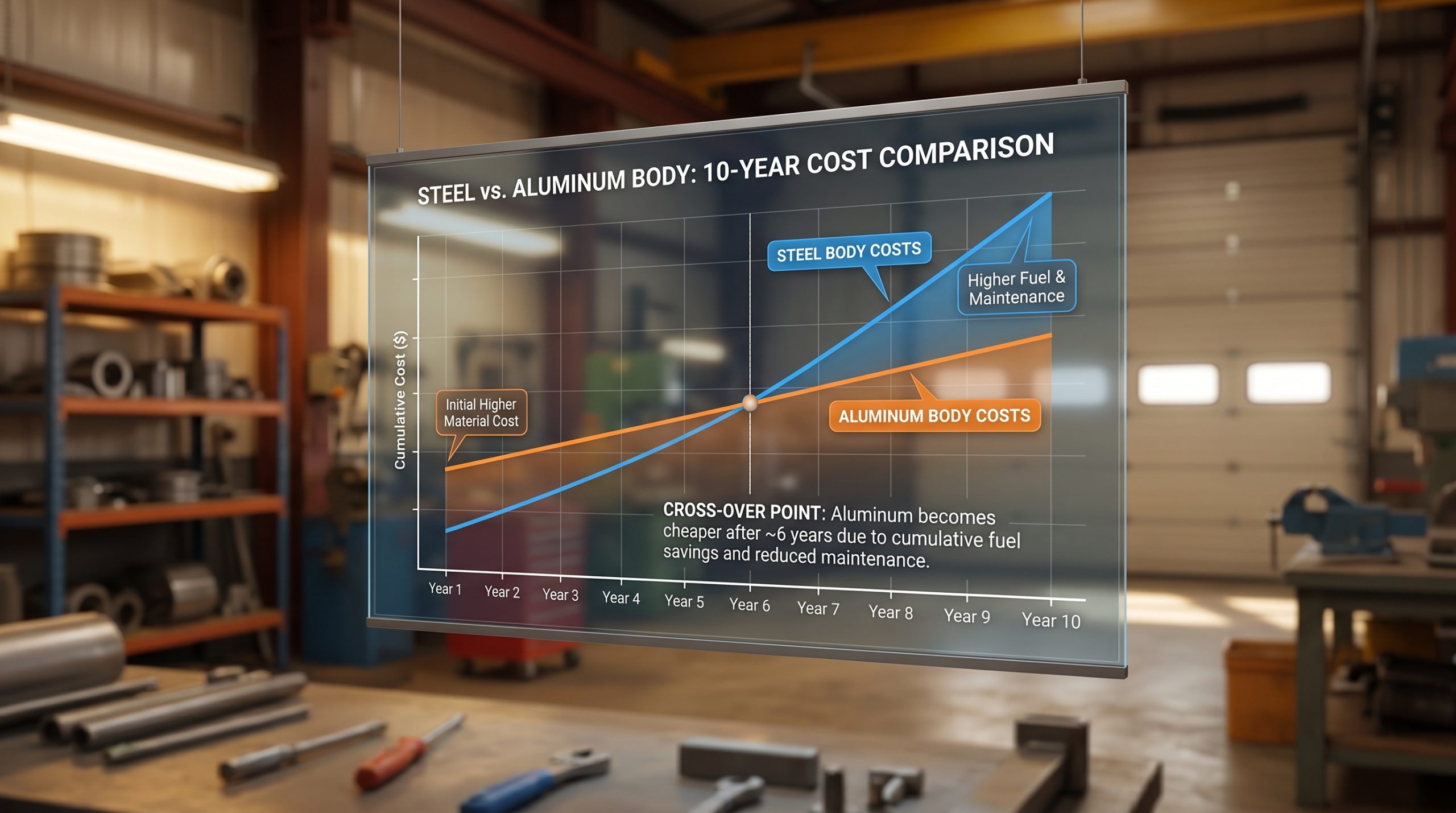 Image 1: Steel vs Aluminum Cost Analysis Chart