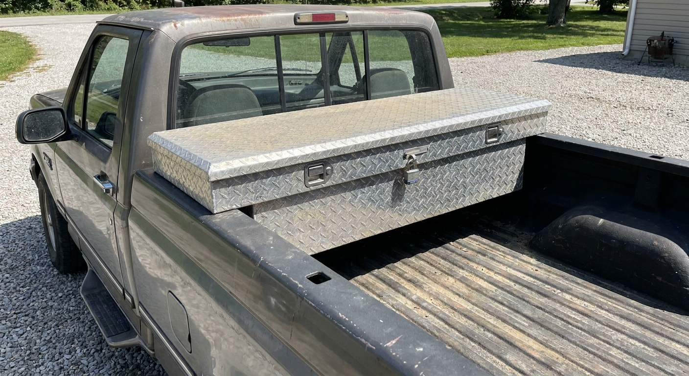 Crossover truck toolbox