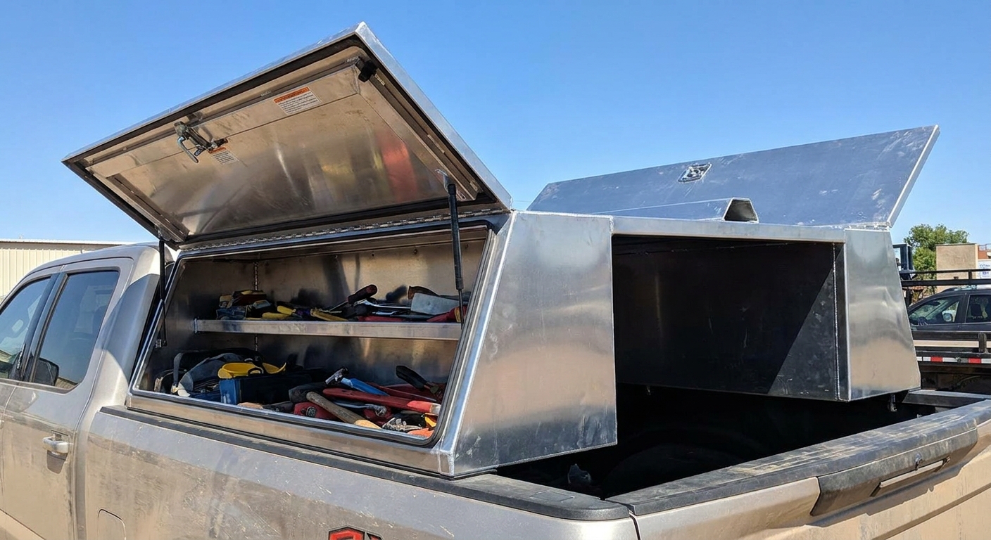 Gull wing truck toolbox
