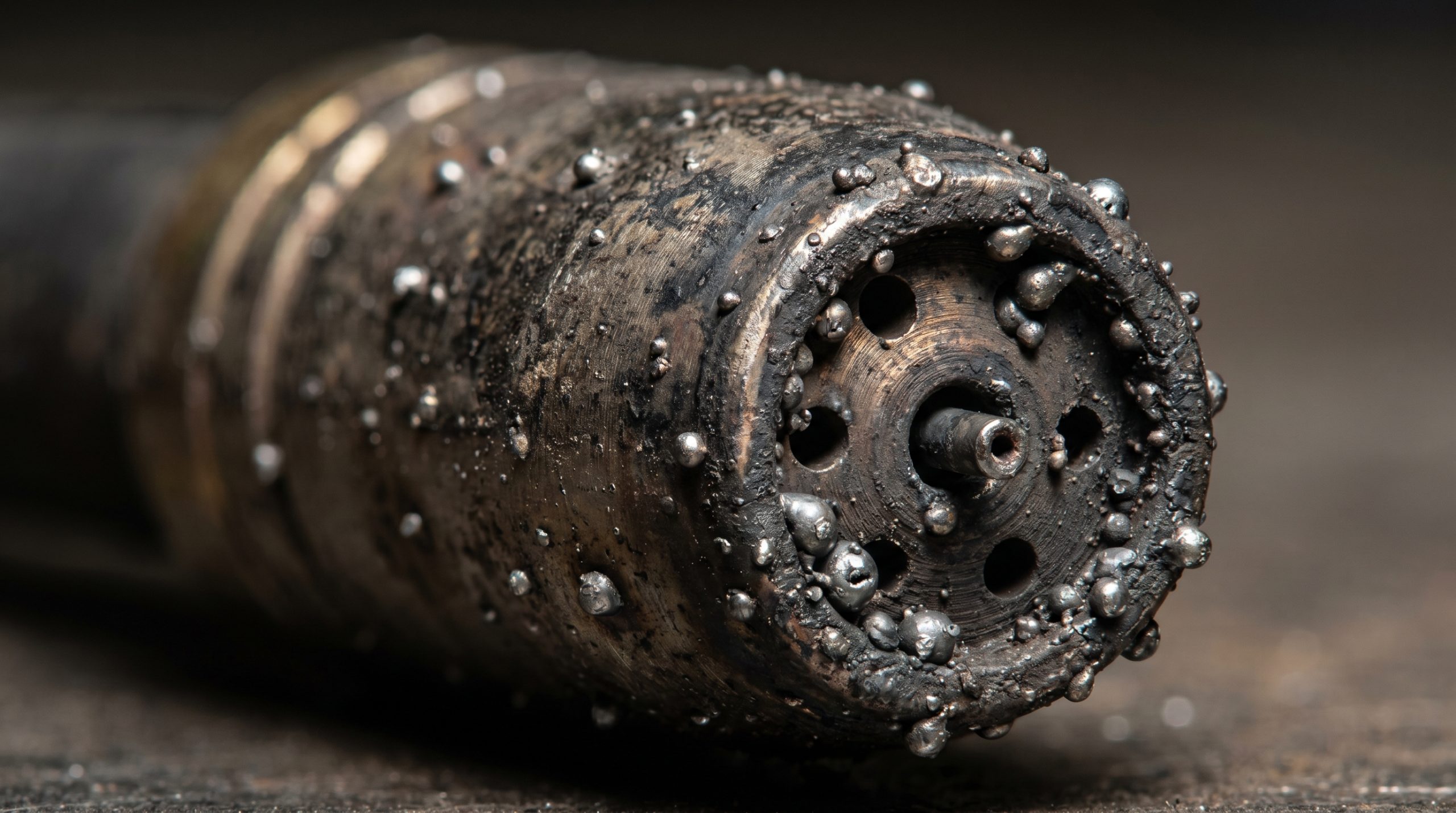 Clogged MIG nozzle causing dirty welding defects