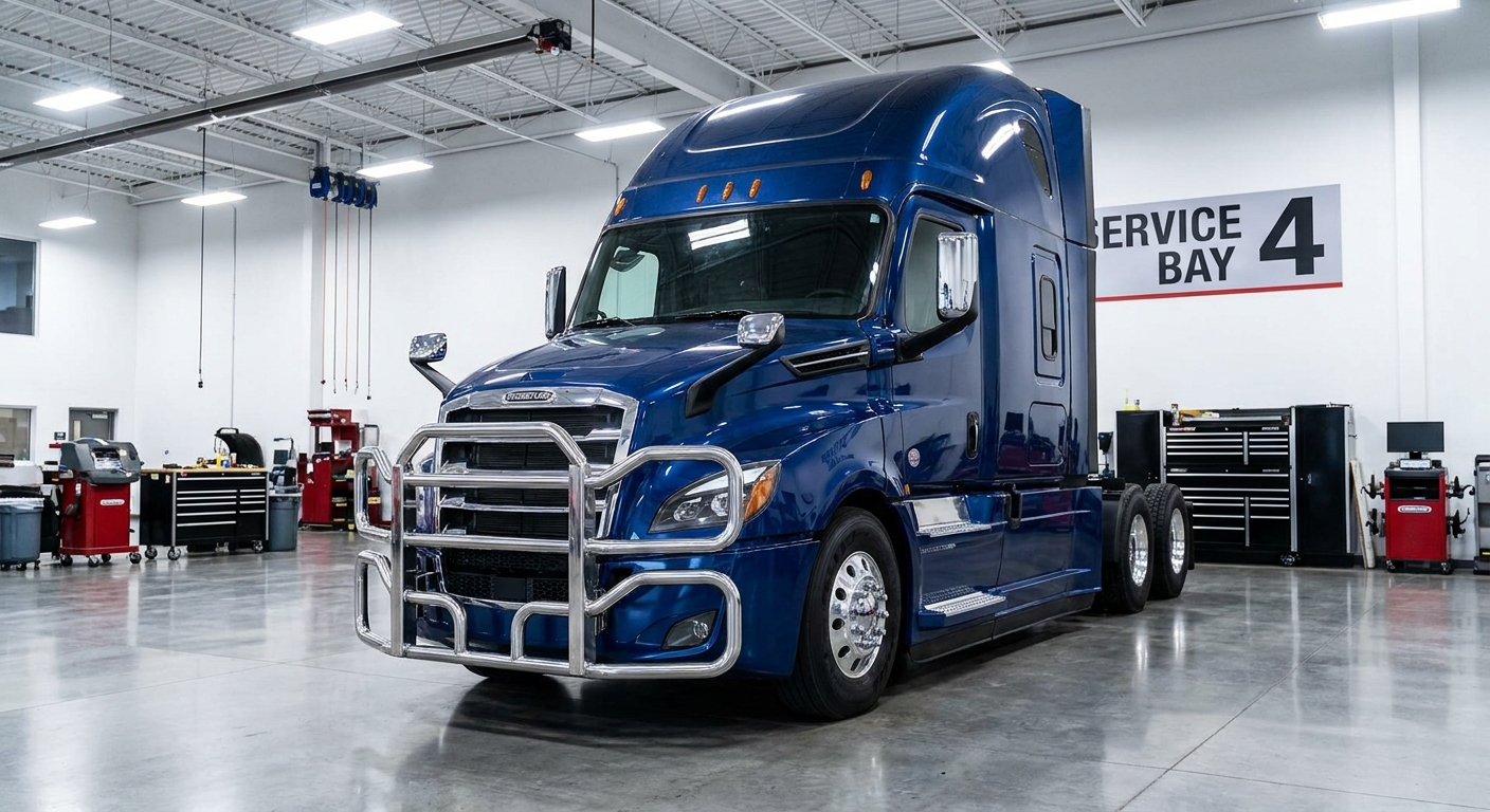 semi truck dealership service bay
