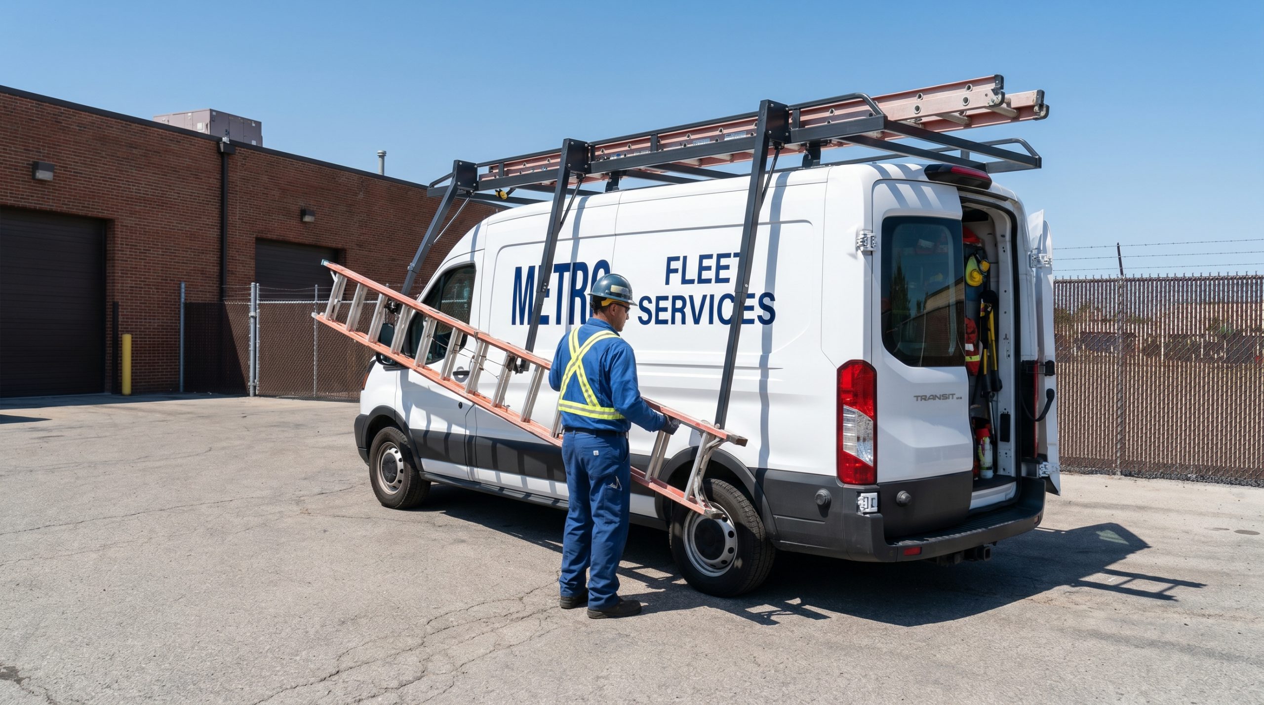 service vehicle ladder rack system