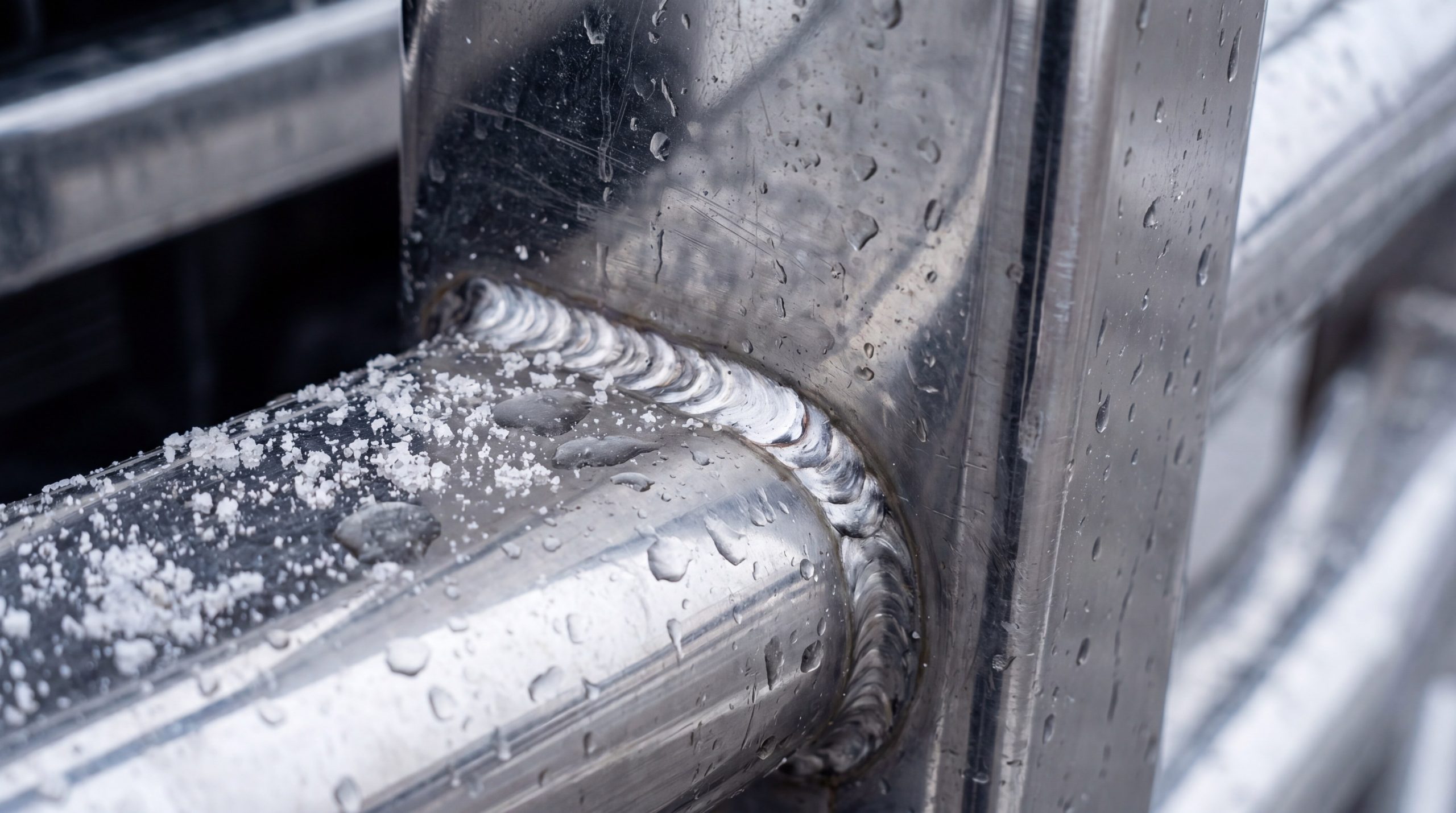 High-quality welds on stainless steel truck guard