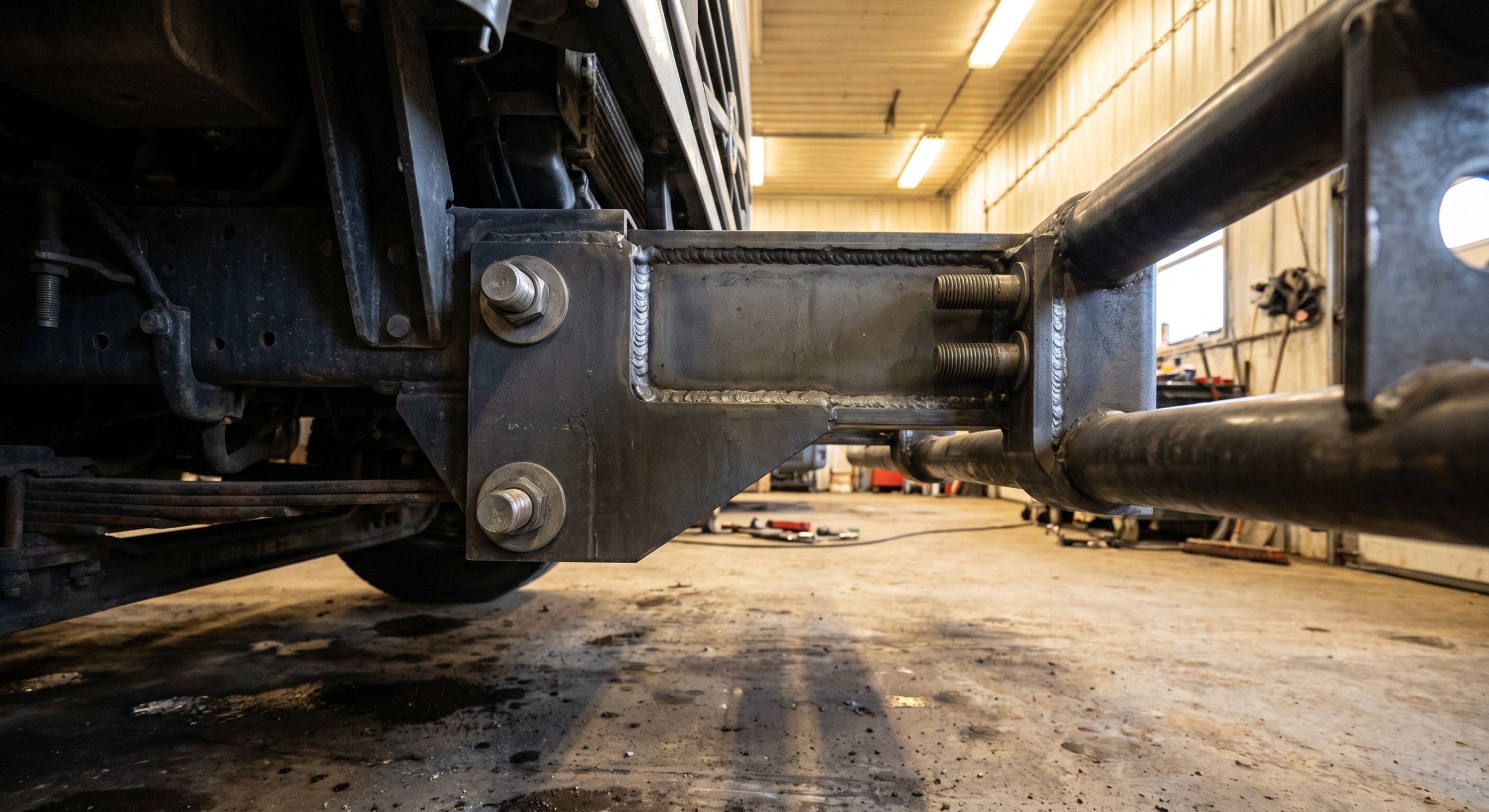 Volvo truck bumper bracket assembly