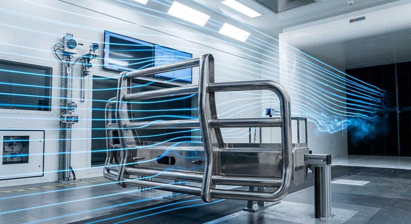 wind tunnel truck guard aerodynamics