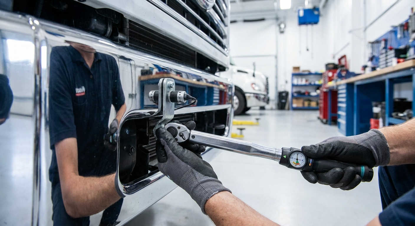Technician Maintenance of Truck Bumper