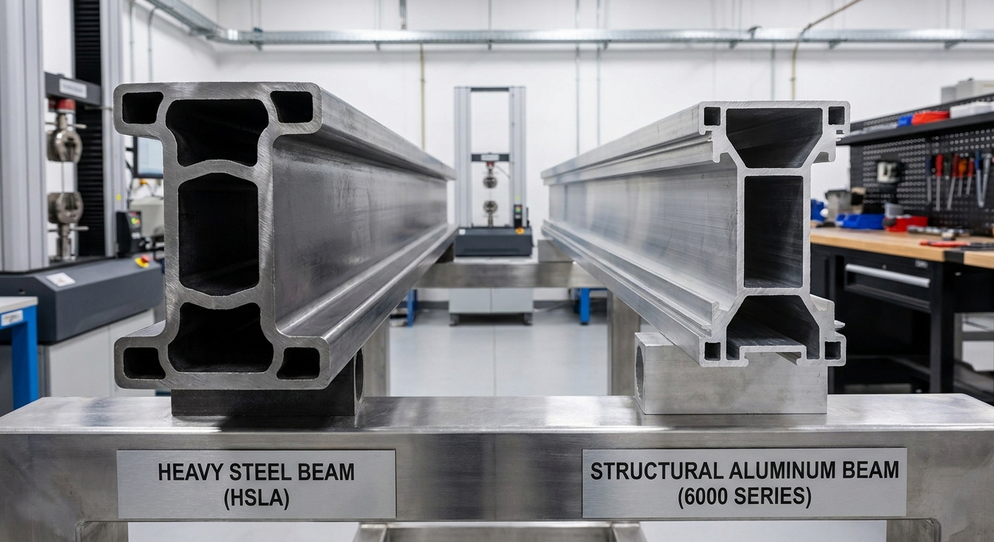 Heavy steel beam vs structural aluminum beam profile comparison