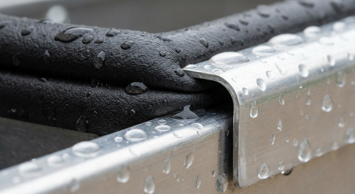 Automotive weather stripping closeup