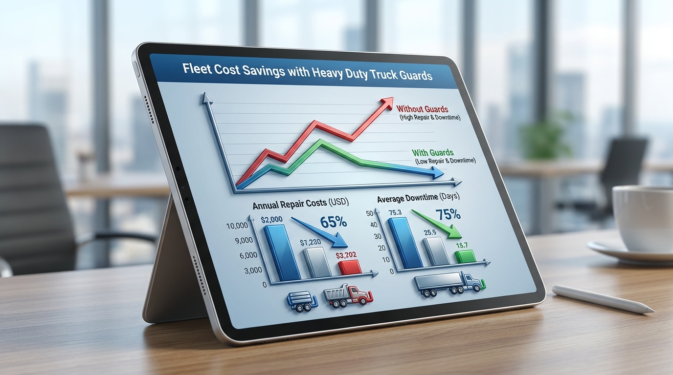 Fleet Cost Savings Chart on Tablet