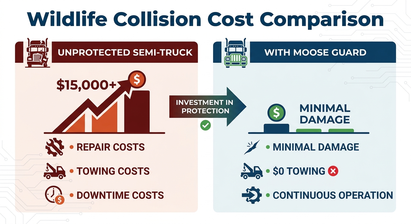 Wildlife Collision Cost Comparison Infographic